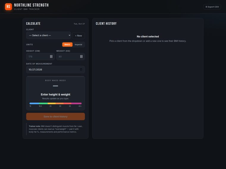 Claude Fable 5.1 BMI calculator, desktop